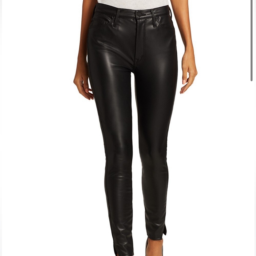Mother Faux Leather High Waisted Vamp Pant